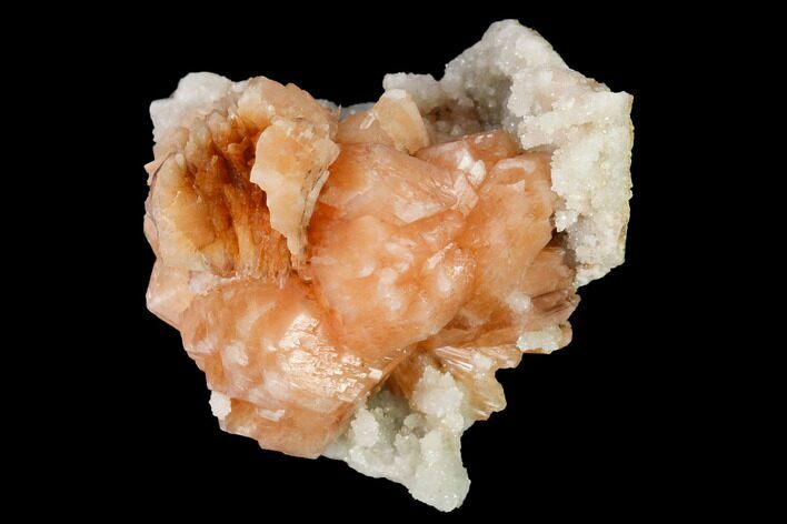 Stilbite Crystals on Sparkling Quartz Chalcedony - India #169009